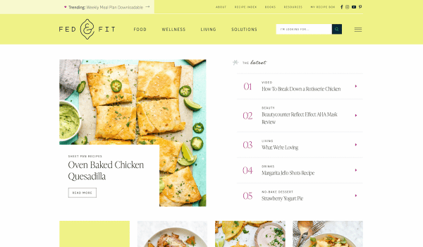 Fed & Fit homepage screenshot