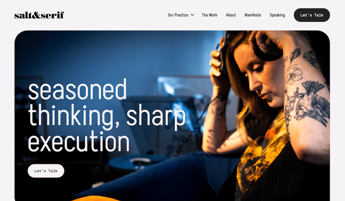 Screenshot of Salt & Serif homepage